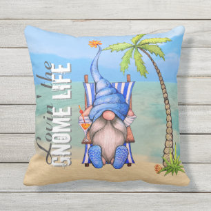 Cojín De Exterior Funny Beach Chair Gnome Palm Tree