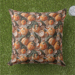 Cojín De Exterior Ganchillo Naranjas Frutas Cítricas