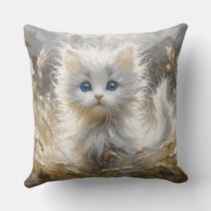 Cojín De Exterior Gatito blanco preciado