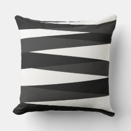 Cojín De Exterior Geométrico negro, blanco y gris