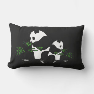 Cojín De Exterior Giant Panda come Bamboo negro