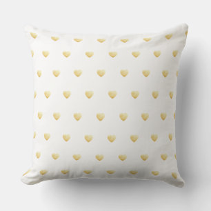 Cojín De Exterior Girly Hearts Gold en blanco