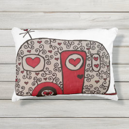 Cojín De Exterior Glamper blanco y negro rojo retro