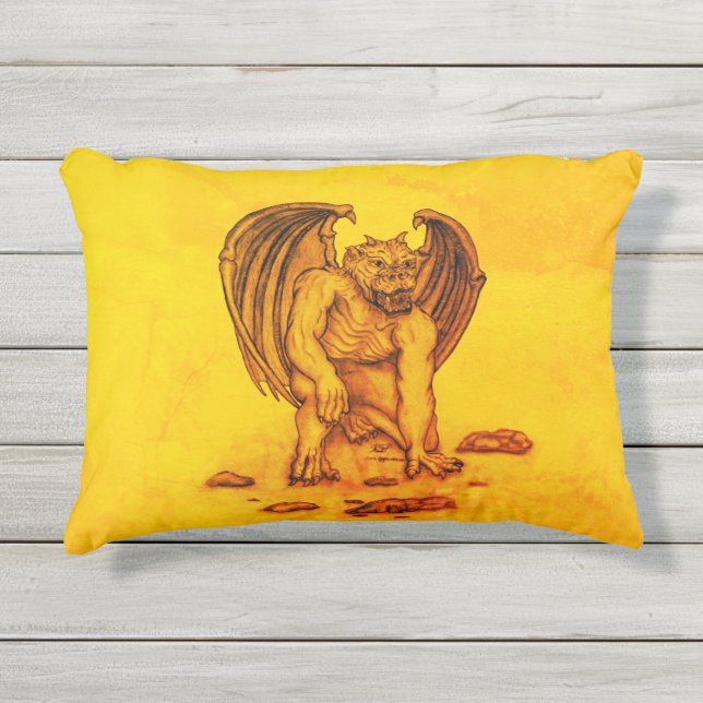 Cojín De Exterior Golem Gargoyle (Anverso)