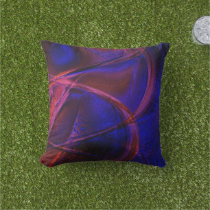 Cojín De Exterior Golpes curvos sobre la asombrosa corteza azul y ro