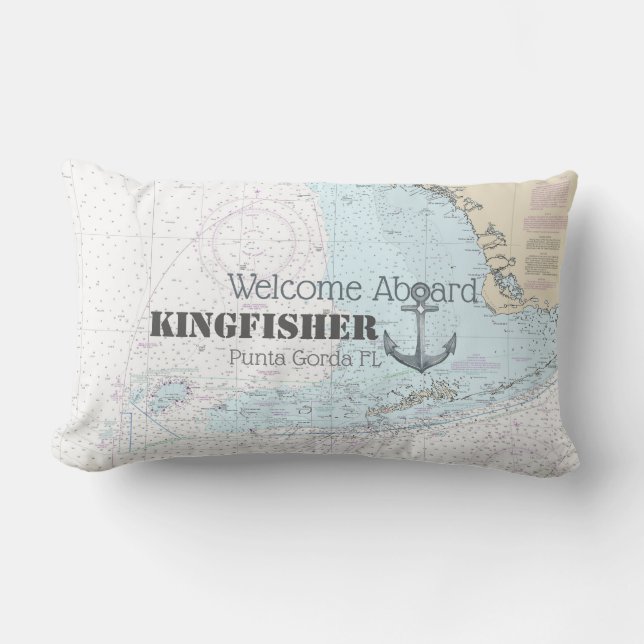 Cojín De Exterior Gráfica de nombres de barcos de bienvenida a bordo (Anverso)