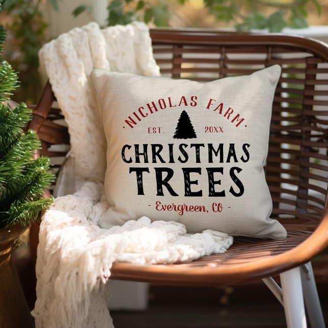 Cojín De Exterior Granja de árbol de Navidad personalizada | Almohad (Subido por el creador)