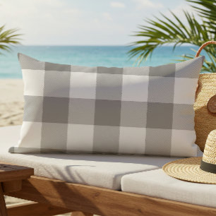 Cojín De Exterior Granjero Gray Buffalo Check Plaid Rustic Outdoor