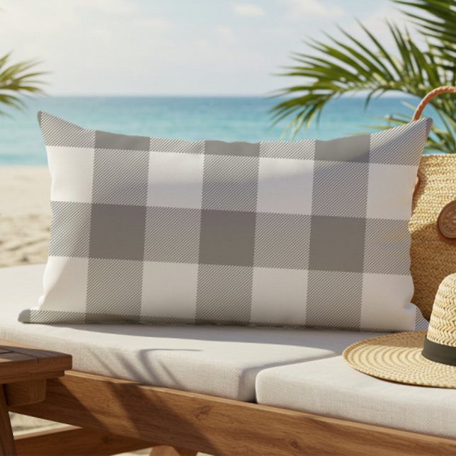 Cojín De Exterior Granjero Gray Buffalo Check Plaid Rustic Outdoor (Subido por el creador)