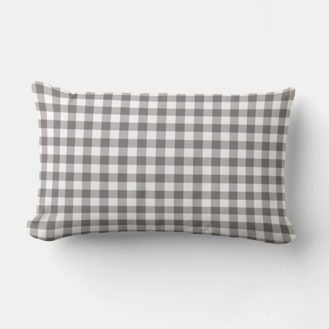 Cojín De Exterior Gray Gingham Pattern Checkered (Anverso)