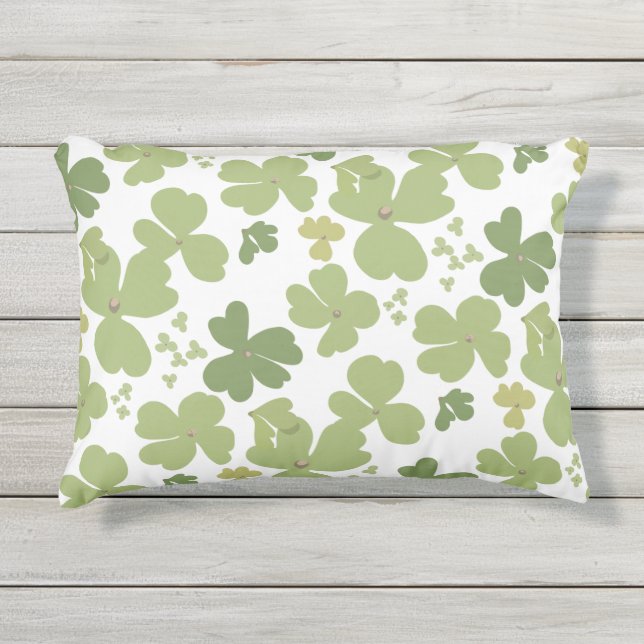 Cojín De Exterior Green Cloverleaf St Patrick Day Garden (Anverso)