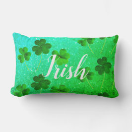 Cojín De Exterior Green Ombre, Purpurina de hoja de shamrock del Día
