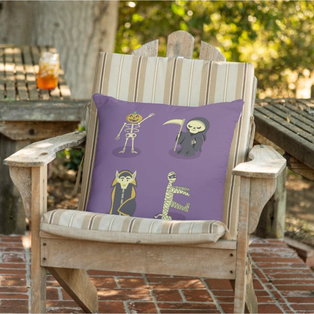 Cojín De Exterior Halloween Skeleton Dracula Mummy Grim Reaper (Silla)