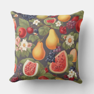 Cojín De Exterior Hermosas frutas, hojas exuberantes y maravillas