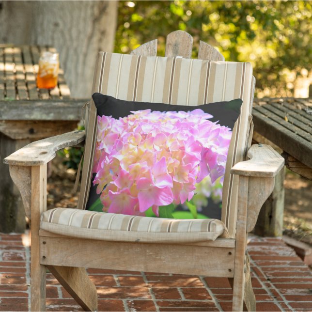 Cojín De Exterior Hidraneas naranja púrpura rosa (Silla)