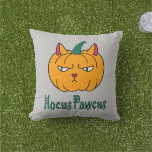 Cojín De Exterior Hocus pawcus calabaza de Halloween gato jengibre m