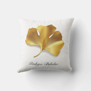 Cojín De Exterior Hoja Dorada de Ginkgo - Símbolo de Longevidad y Sa
