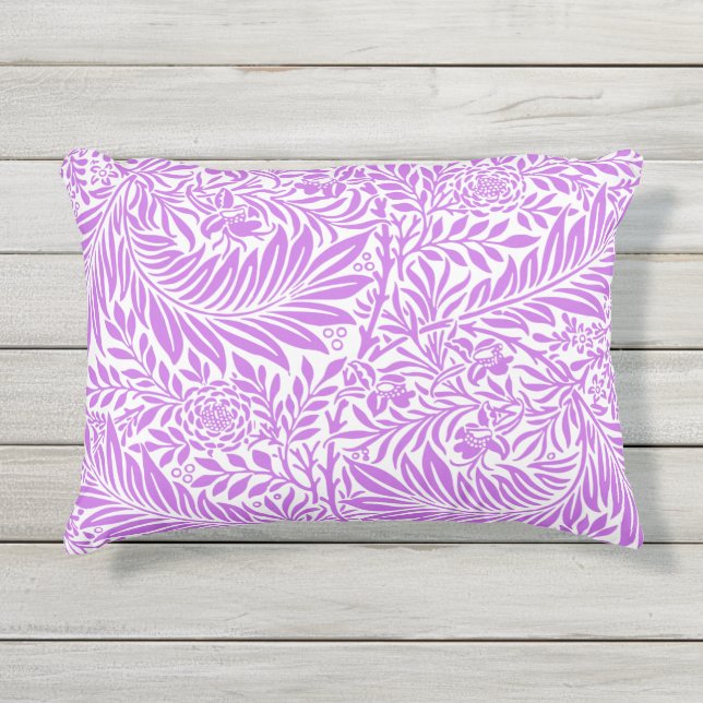 Cojín De Exterior Hoja morada y blanca para ella (Anverso)