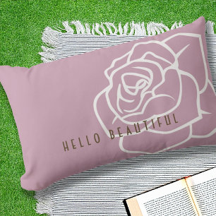 Cojín De Exterior Hola Hermosa - Moderna Rosa Rosa Al Aire Libre