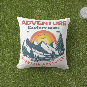 Cojín De Exterior Horizonte de Aventura: Expedición Retro a la Monta