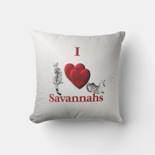 Cojín De Exterior I Heart Savannah Cat Silver