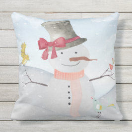 Cojín De Exterior Ilustracion animal del animal de la nieve del