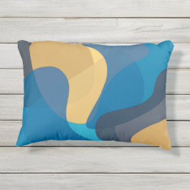 Cojín De Exterior Ilustracion ondulado azul, amarillo, fresco y mode