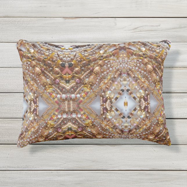 Cojín De Exterior Impresión de la banda de los tonos de la tierra (Anverso)