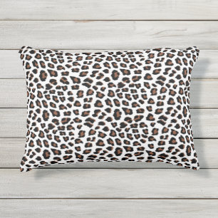 Cojín De Exterior Impresión de leopardo blanco