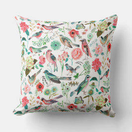 Cojín De Exterior Impresión multicolor de aves