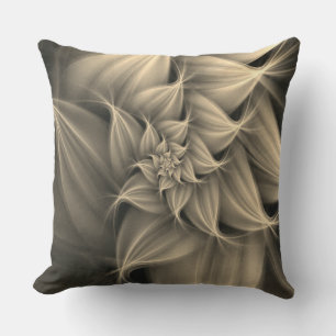 Cojín De Exterior Incríble Flor de Oro Fractal