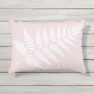 Cojín De Exterior Inspirado en el bosque Rosa Beige Blanco Helecho