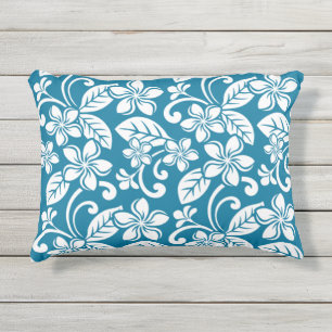 COJÍN DE EXTERIOR ISLAND PLUMERIA (AZUL CARIBE)
