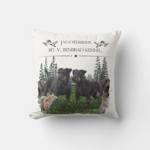 Cojín De Exterior Jagdterrier Bo contra Renbrad Kennel. Piel portáti