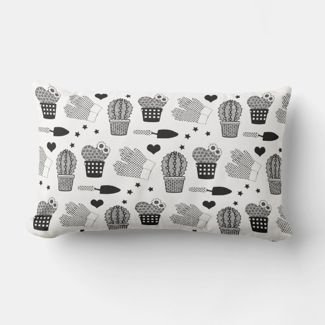Cojín De Exterior Jardín elegante del patrón de jardín de cactus (Anverso)