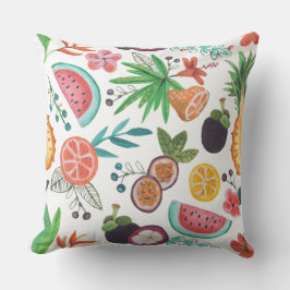 Cojín De Exterior Jardín multicolor de frutas tropicales con estampa