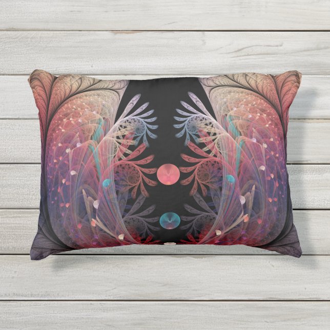 Cojín De Exterior Jonglage Resumen arte fractal moderno de fantasía (Anverso)