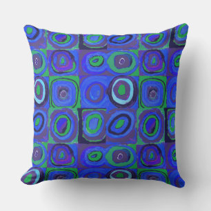 Cojín De Exterior Kandinsky Farbstudie Blue Quadrate Square Circle