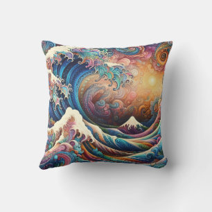 Cojín De Exterior La Gran Ola, la ola de Kanagawa v3
