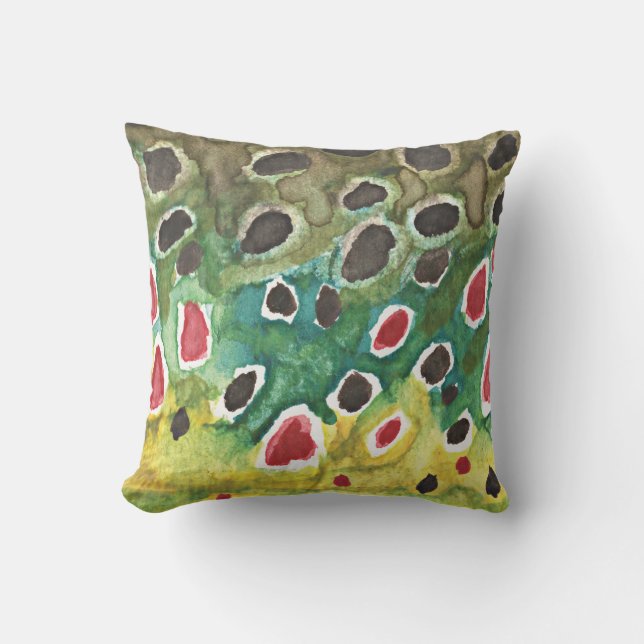 Cojín De Exterior La hermosa trucha marrón (Anverso)