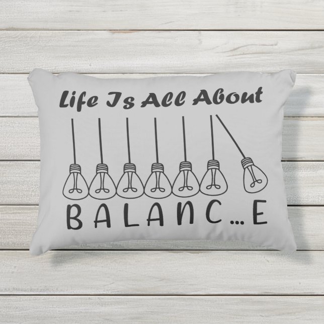 Cojín De Exterior La vida se trata de inspiración de equilibrio y mo (Anverso)