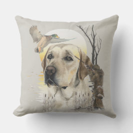 Cojín De Exterior Labrador, caza de pato