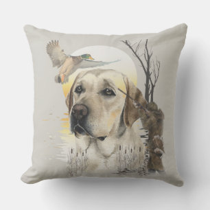 Cojín De Exterior Labrador, caza de pato