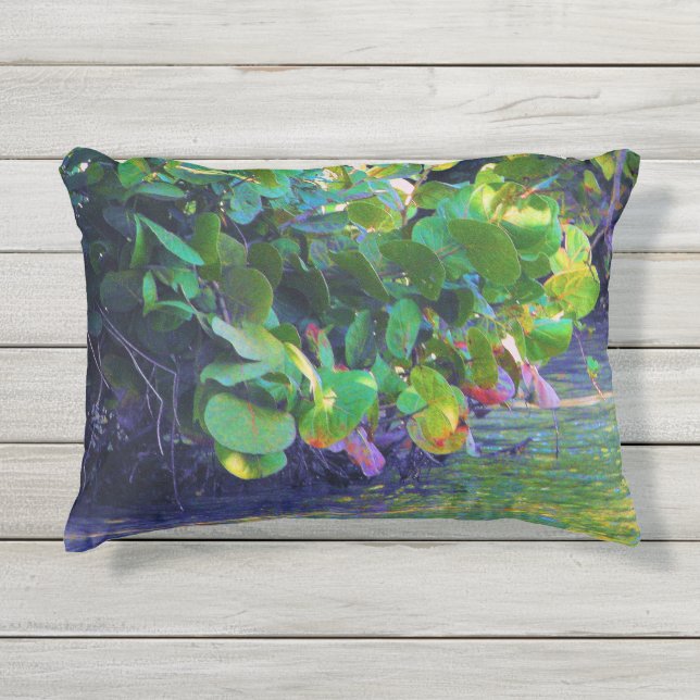 Cojín De Exterior Laguna de manglares con uvas marinas (Anverso)