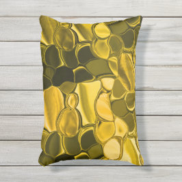 Cojín De Exterior Las piezas de color amarillo u oro parecen metaliz