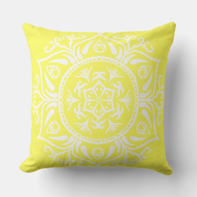 Cojín De Exterior Lemon Mandala (Anverso)