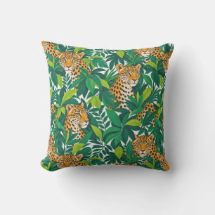 Cojín De Exterior Leopardos entre exuberante vegetación tropical
