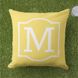 Cojín De Exterior Letra clásica Personalizado amarillo brillante mon