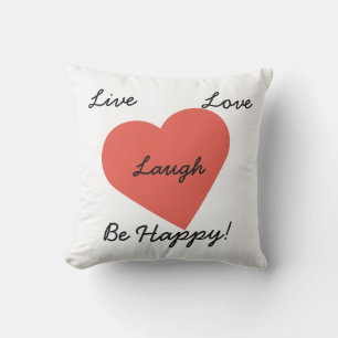Cojín De Exterior Live Love Laugh Red Heart Outdoor Pillow
