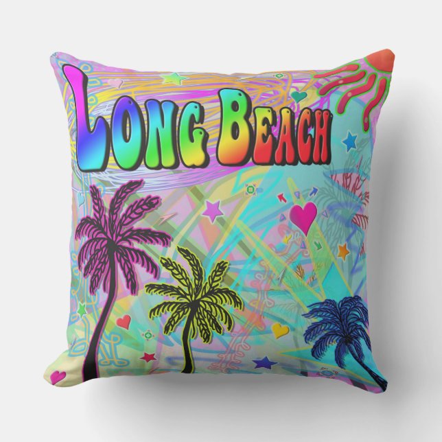 Cojín De Exterior Long Beach Vivid Romance Pillow (Anverso)
